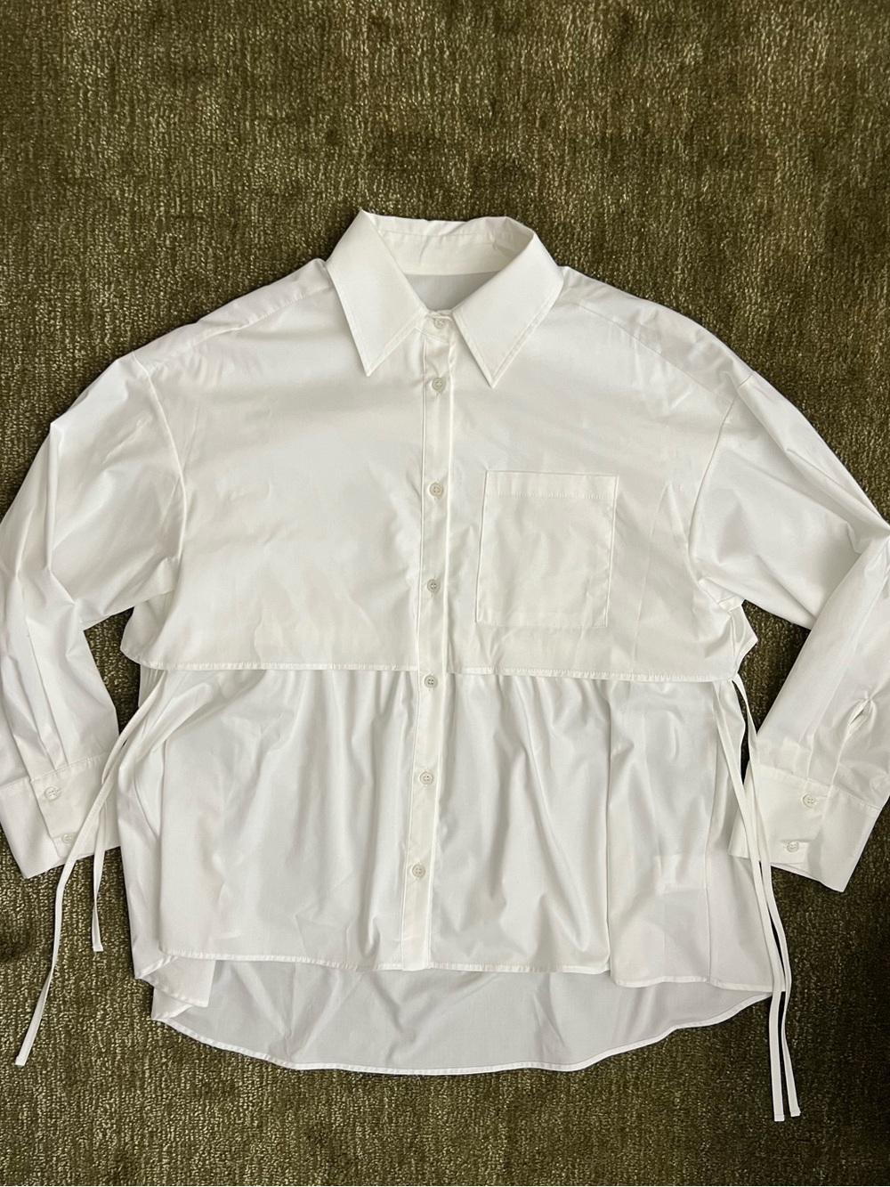 The Frankie Shop White Layered Tie-Side
Button-Down Shirt